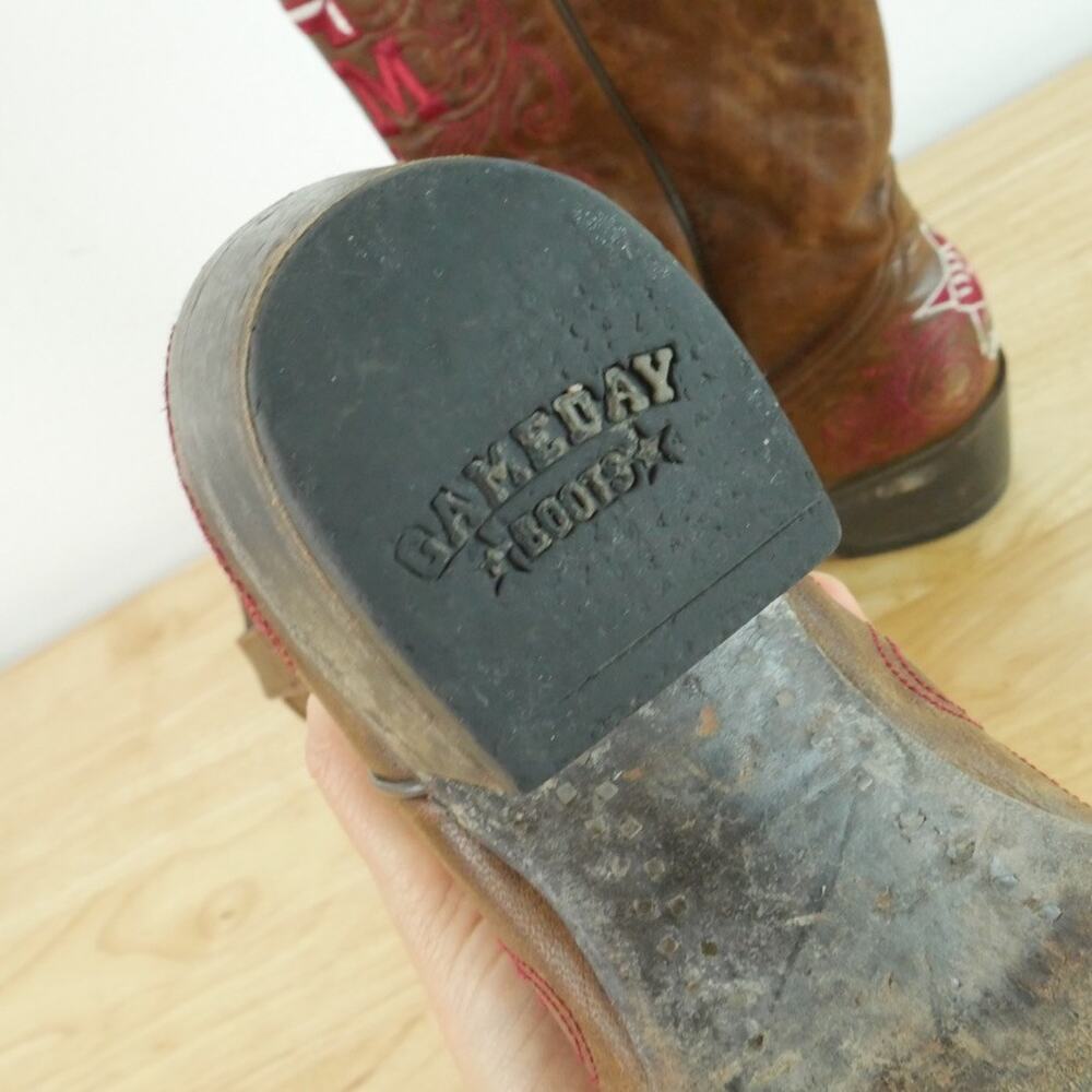 Gameday Boots Texas A & M Aggies Cowboy Boots Leather Women's 8 1/2 Embroidered - Picture 11 of 12